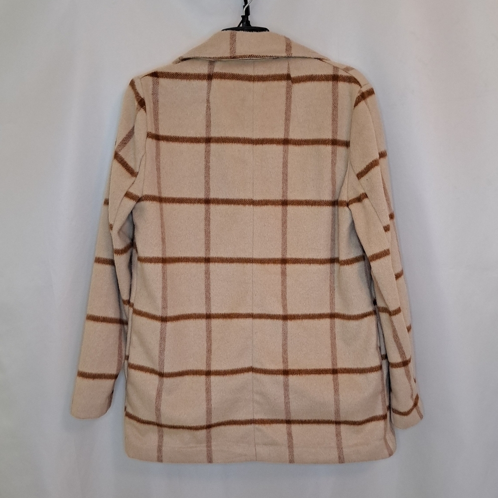 Joie Cream and Brown Plaid Blazer Women's Small Fits Like A Meduim Read #31 - Picture 2 of 7